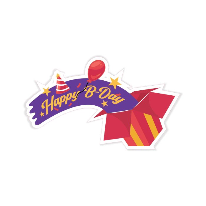 Happy Birthday - Full Color Vinyl Decal - Custom Size