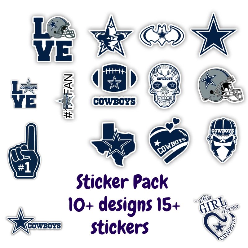 Dallas Cowboys Sticker Pack;  ; Laptop Decal ; Yeti Decal;  Cell phone Decal;  Vinyl Car Decal