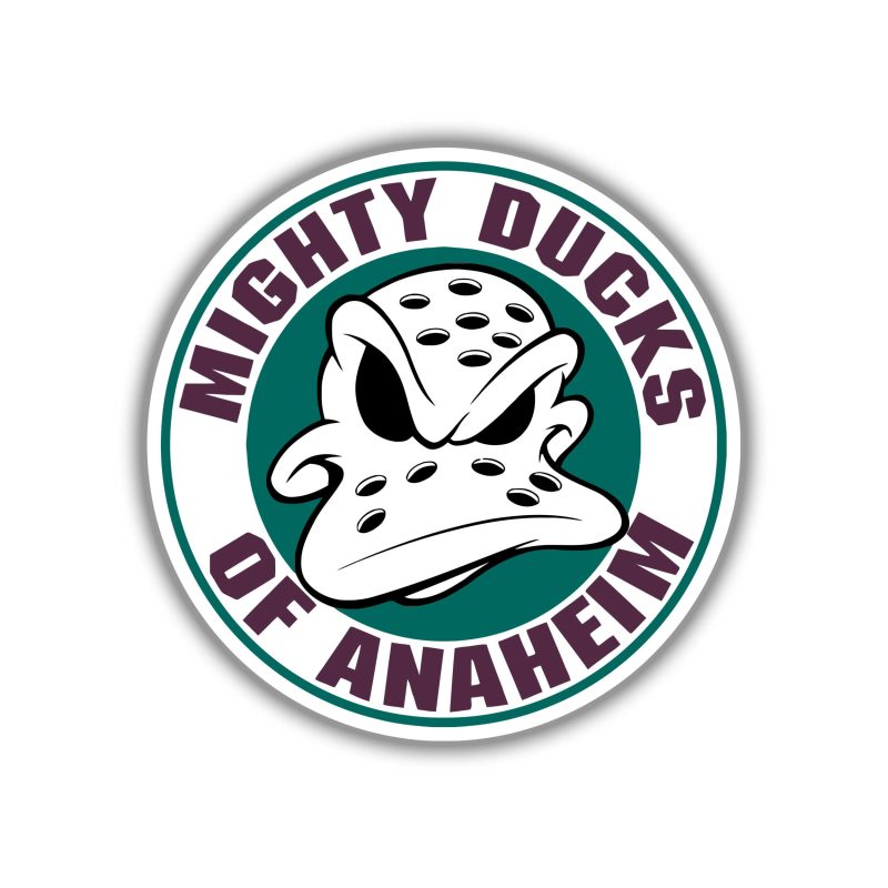 Anaheim Ducks - Green Circle With Name - Full Color Vinyl Sticker - Custom Size