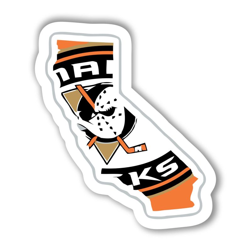 Anaheim Ducks - State - Full Color Vinyl Sticker - Custom Size