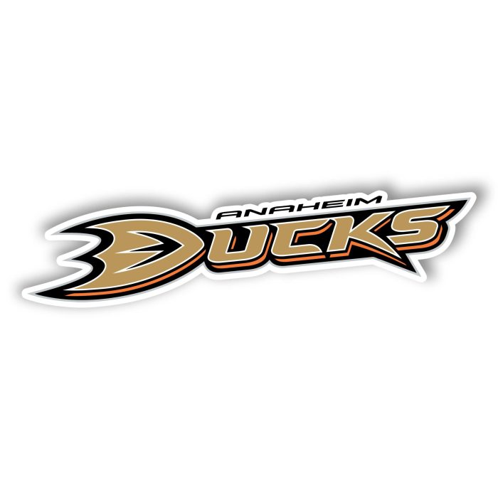 Anaheim Ducks - Name - Full Color Vinyl Sticker - Custom Size