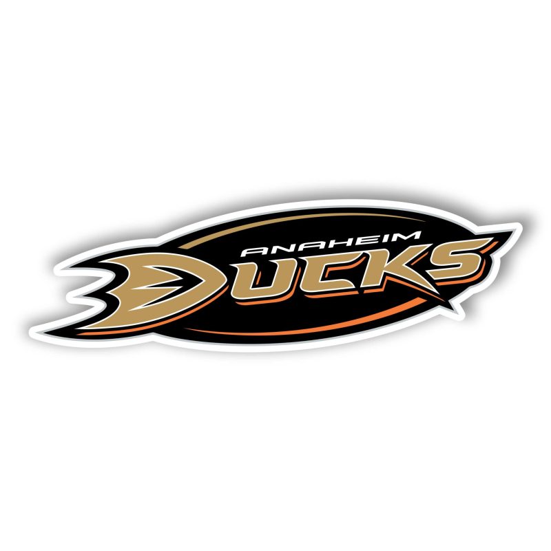 Anaheim Ducks - Name In Oval - Full Color Vinyl Sticker - Custom Size