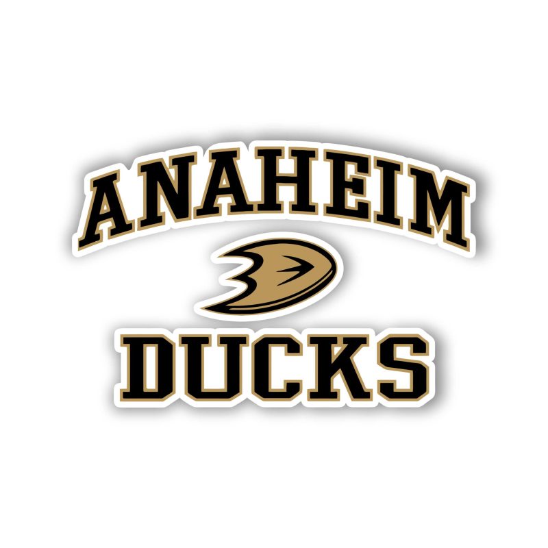 Anaheim Ducks - D With Name - Full Color Vinyl Sticker - Custom Size