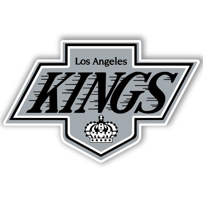 Los Angeles Kings - Gray Background With Kings - Full Color Vinyl Sticker - Custom Size