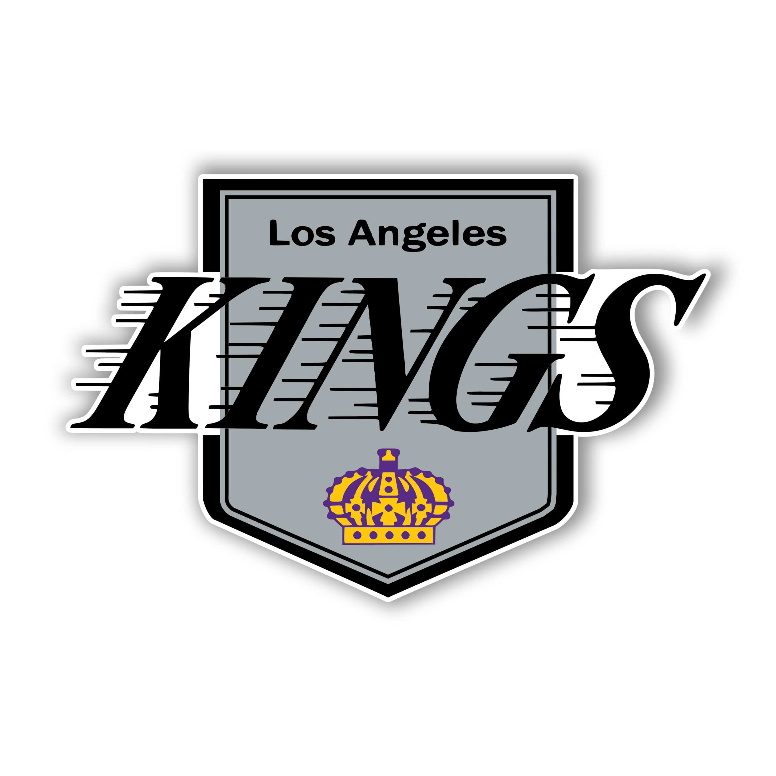 Los Angeles Kings - Kings With Lines And Crown - Full Color Vinyl Sticker - Custom Size