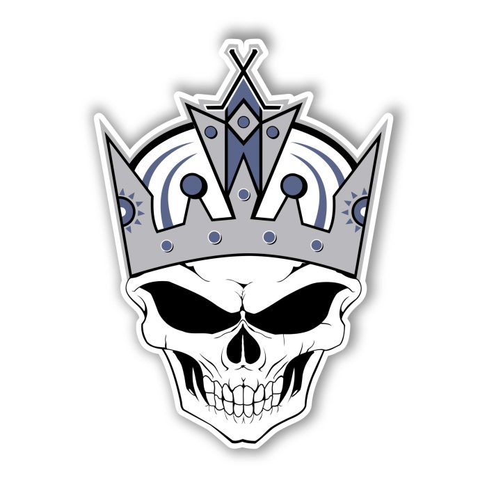 Los Angeles Kings - Skull - Full Color Vinyl Sticker - Custom Size