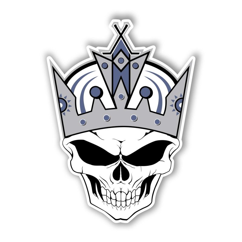 Los Angeles Kings - Skull - Full Color Vinyl Sticker - Custom Size