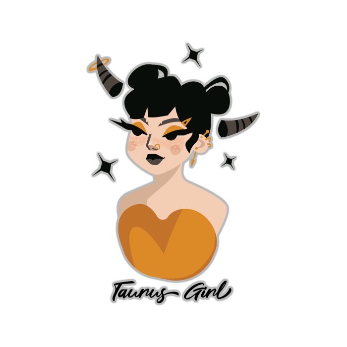 Taurus Girl - Full Color Vinyl Decal - Custom Size