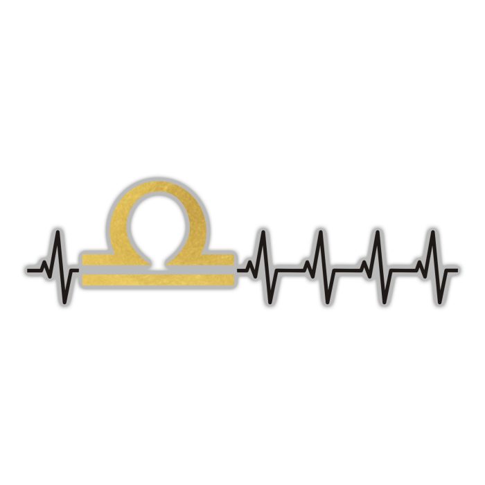 Libra Heartbeat - Full Color Vinyl Decal - Custom Size