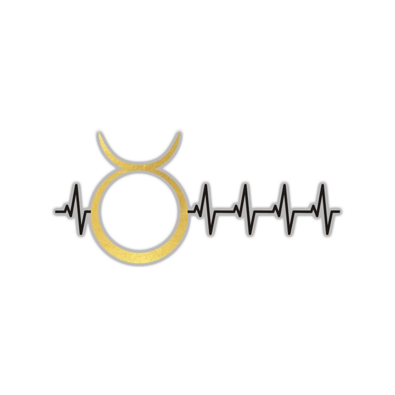 Taurus Heartbeat - Full Color Vinyl Decal - Custom Size