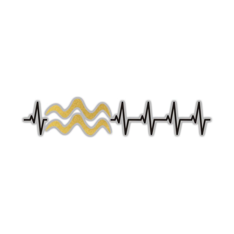 Aquarius Heartbeat - Full Color Vinyl Decal - Custom Size