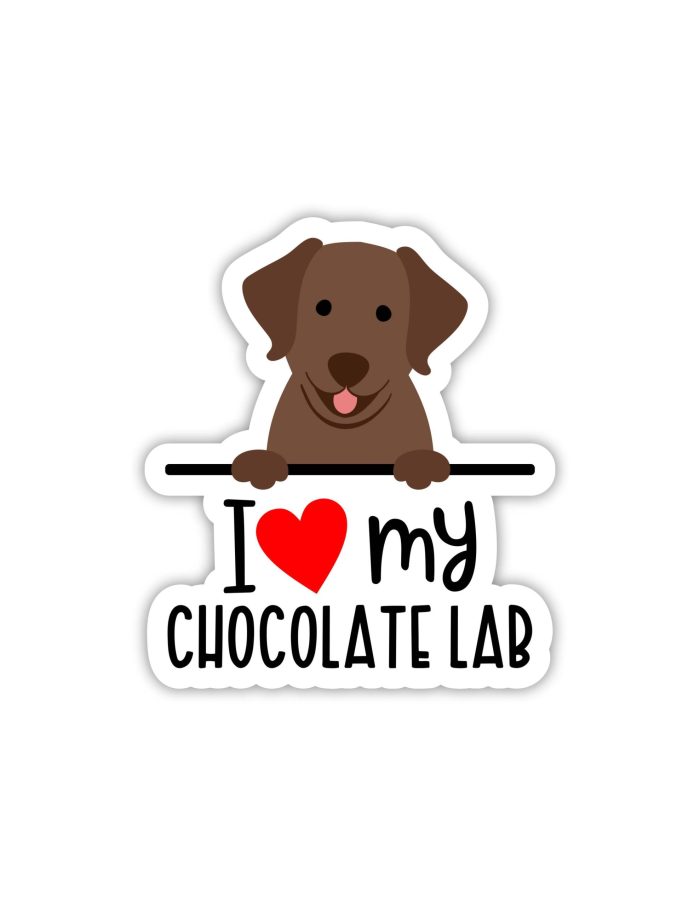 I Love My Chocolate Lab - Dog Full Color Vinyl Decal