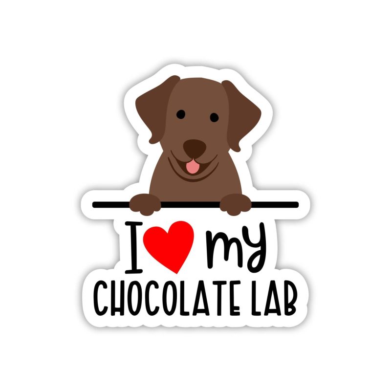 I Love My Chocolate Lab - Dog Full Color Vinyl Decal