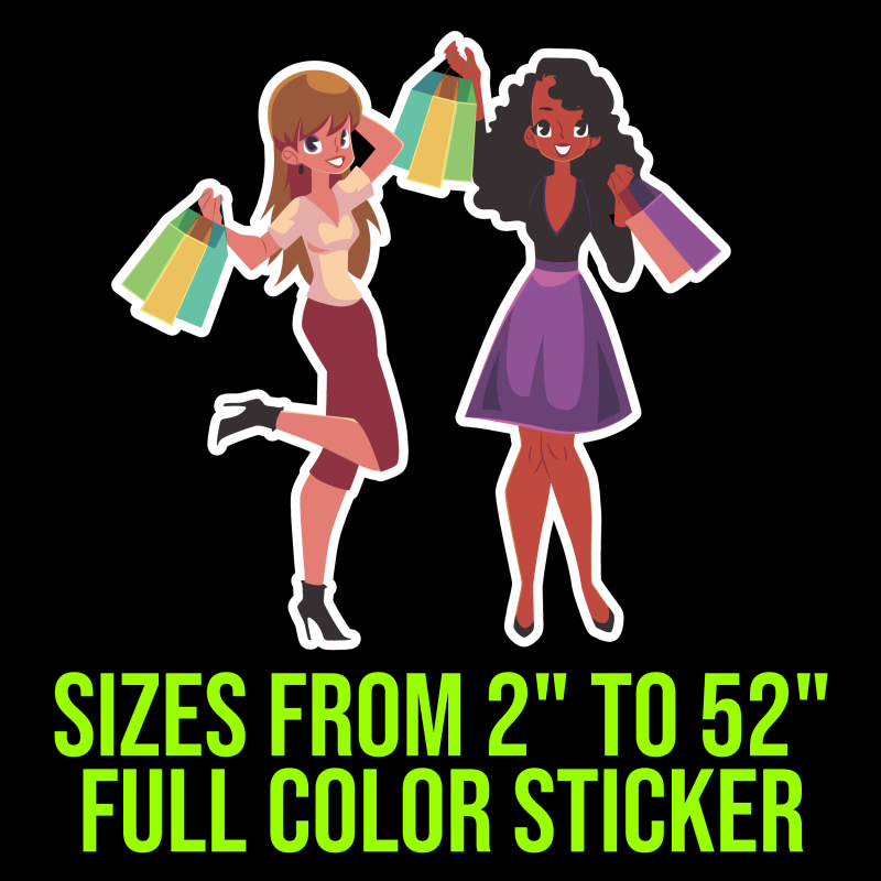 Custom for Shannon - 2 Girls Shopping-  Full Color Vinyl Decal