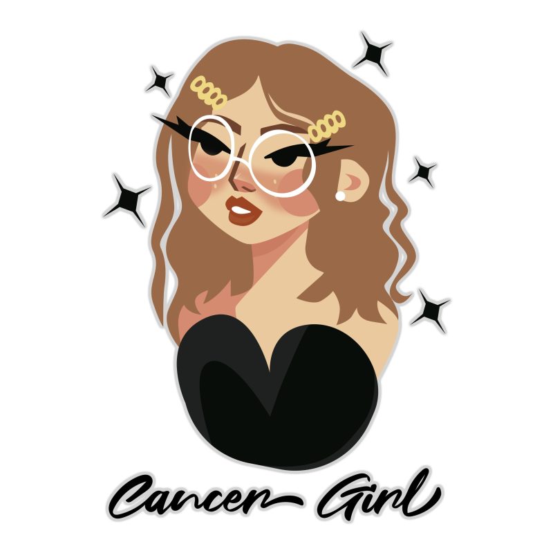 Cancer Girl - Full Color Vinyl Decal - Custom Size