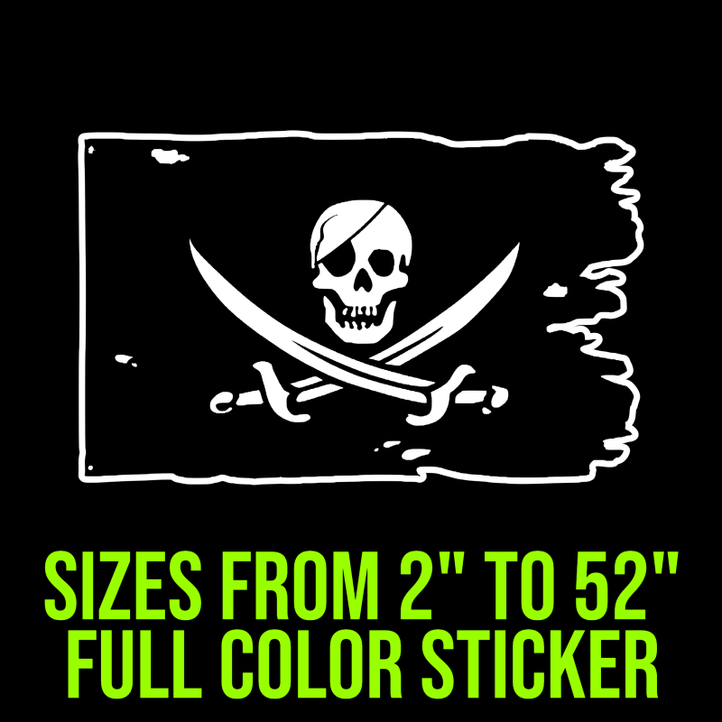 Jolly Roger Flag Full Color Vinyl Decal