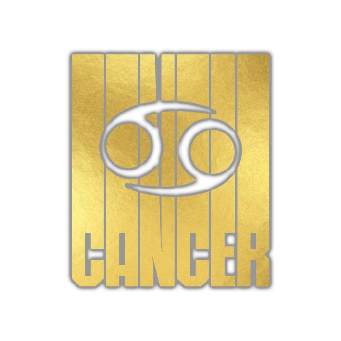 Gold Cancer - Full Color Vinyl Decal - Custom Size