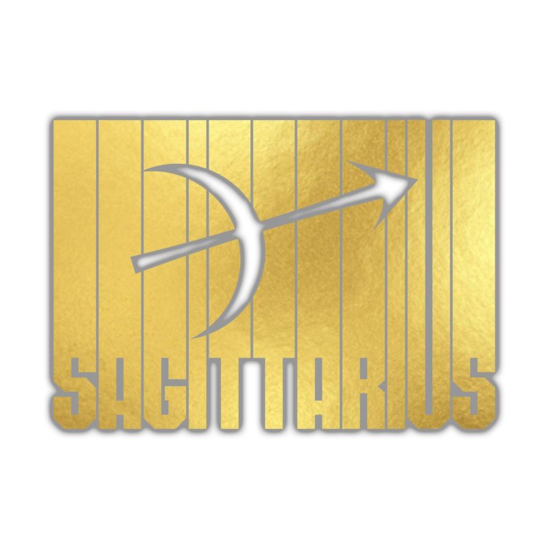 Gold Sagittarius - Full Color Vinyl Decal - Custom Size