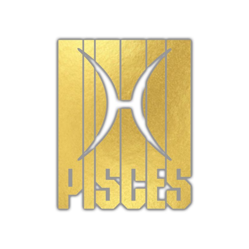 Gold Pisces - Full Color Vinyl Decal - Custom Size