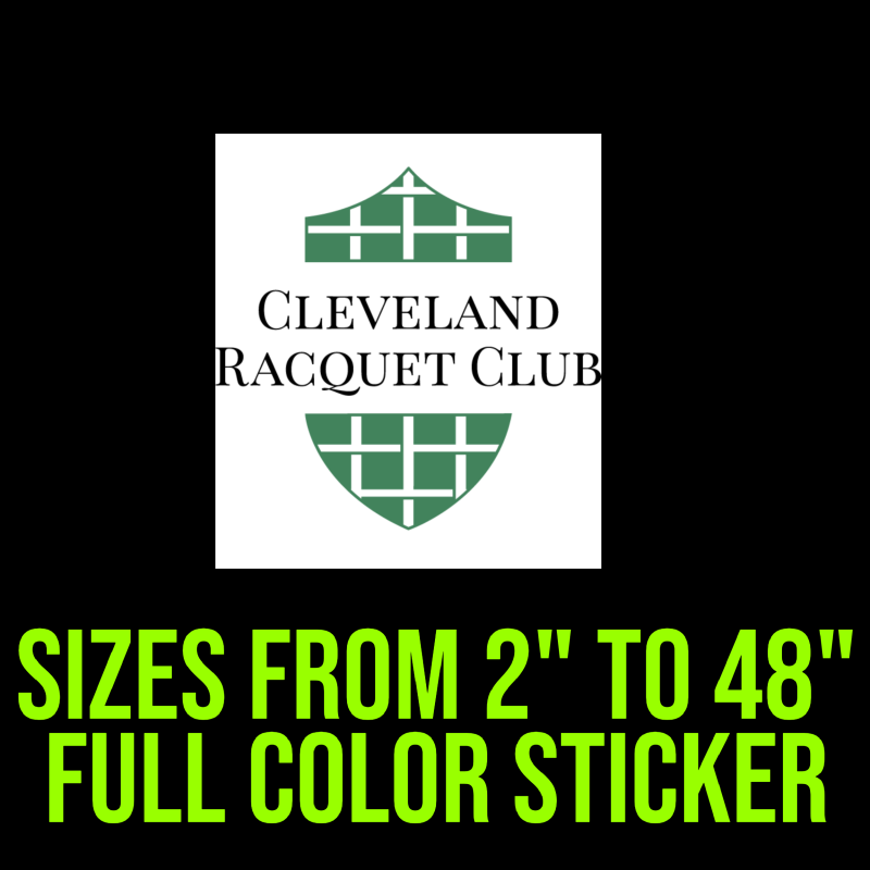 Cleveland Racquet club 2 Full Color Vinyl Decal