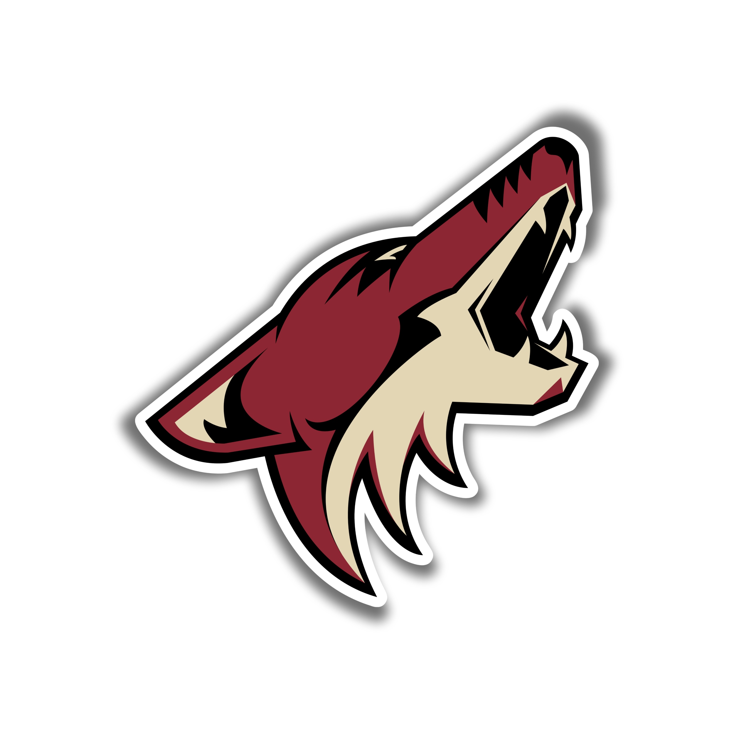 Arizona Coyotes - Coyote Head - Full Color Vinyl Sticker - Custom Size