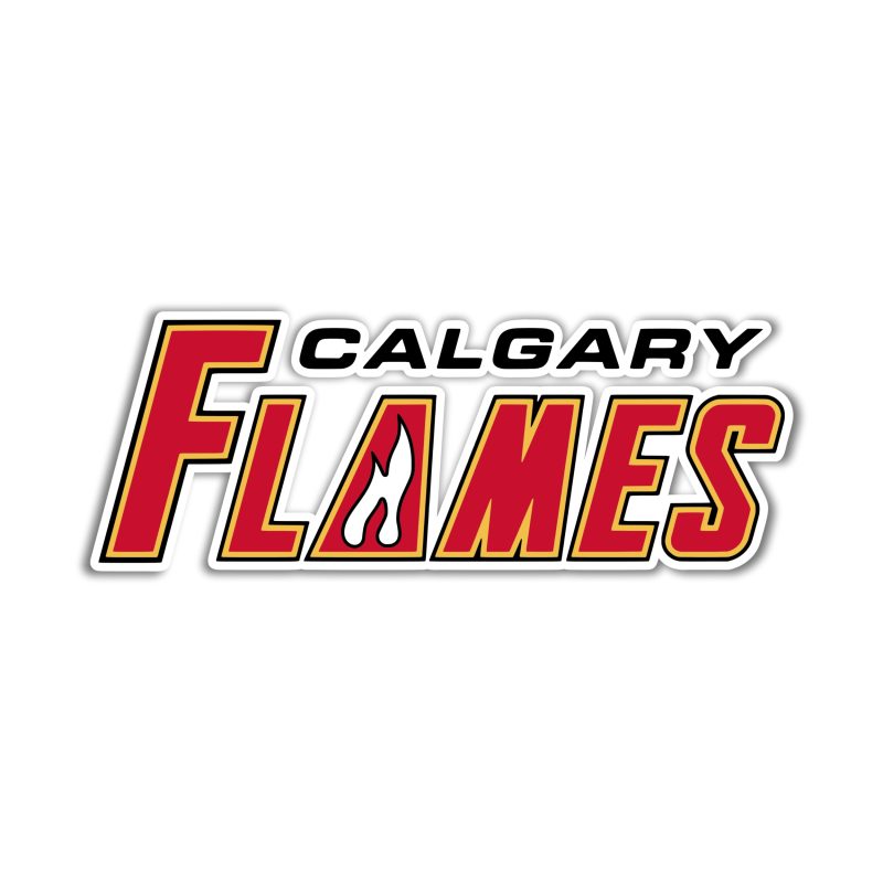 Calgary Flames - Name - Full Color Vinyl Sticker - Custom Size