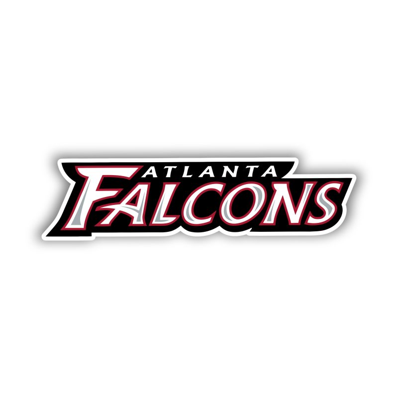 Atlanta Falcons - Words - Full Color Vinyl Sticker - Custom Size