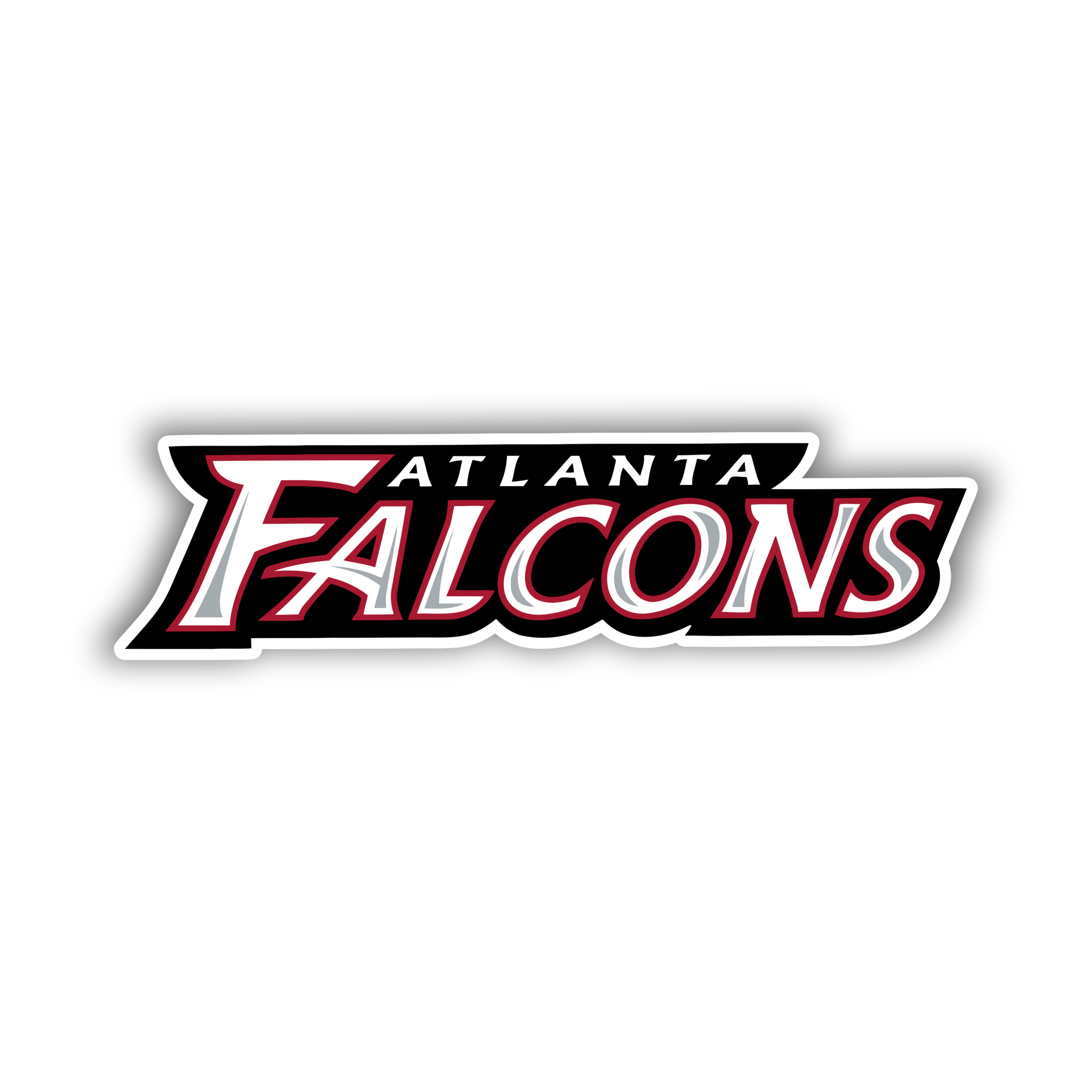 Atlanta Falcons - Words - Full Color Vinyl Sticker - Custom Size