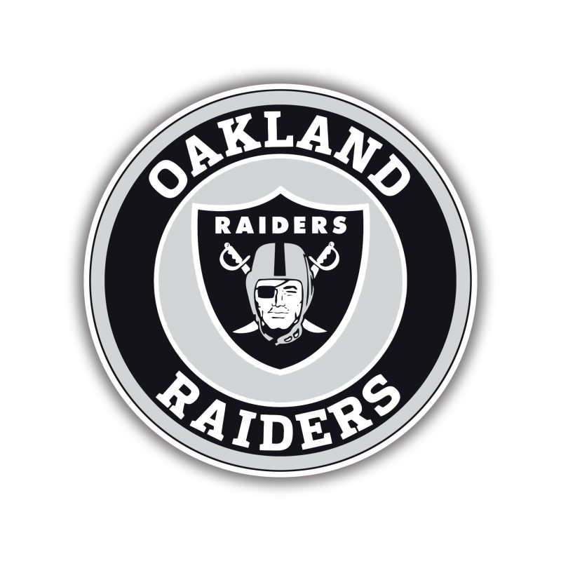 Oakland Raiders Full Color Vinyl Sticker - Custom Size