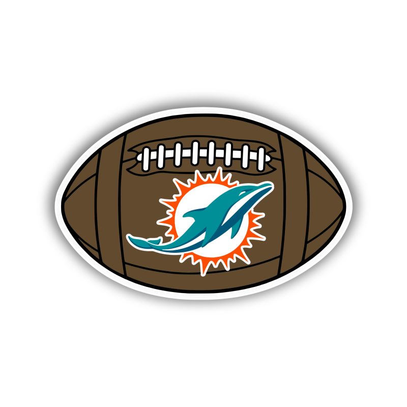 Miami Dolphins - Football - Full Color Vinyl Sticker - Custom Size