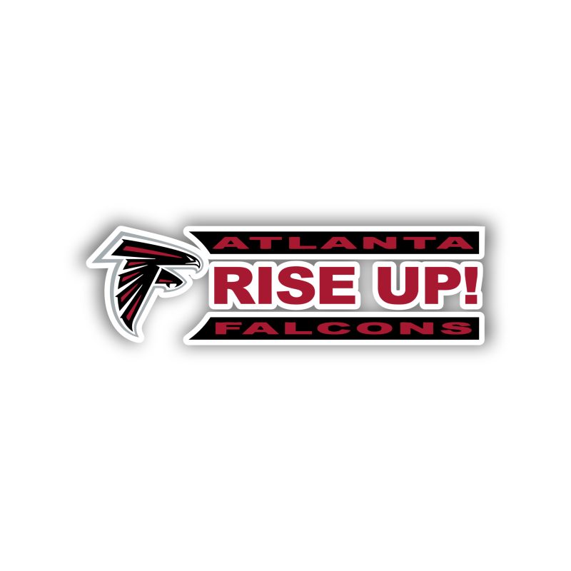 Atlanta Falcons - Rise Up Falcons - Full Color Vinyl Sticker - Custom Size