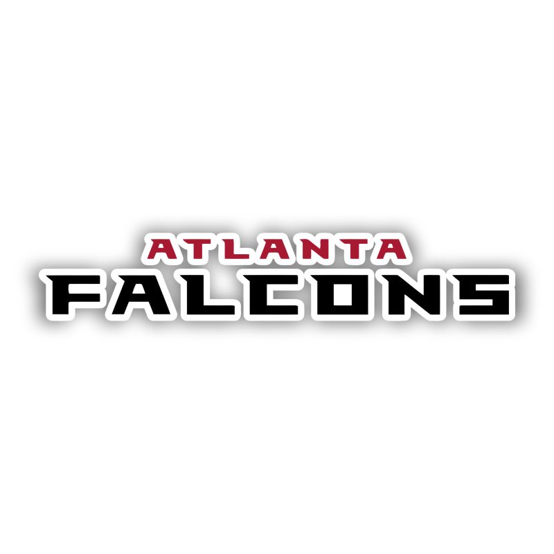 Atlanta Falcons - Words -Full Color Vinyl Sticker - Custom Size