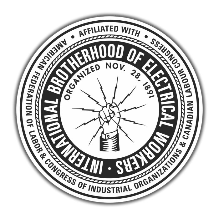 IBEW Symbol Full Color Vinyl Decal - Custom Size