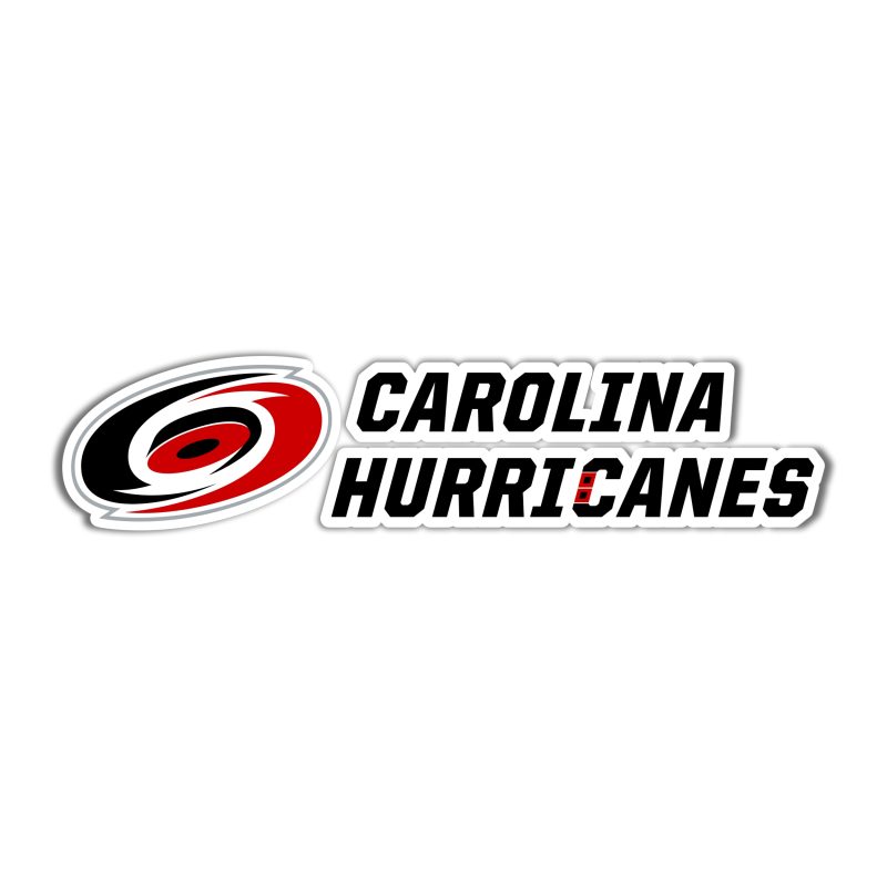 Carolina Hurricanes - Name With Hurricane On Side - Full Color Vinyl Sticker - Custom Size
