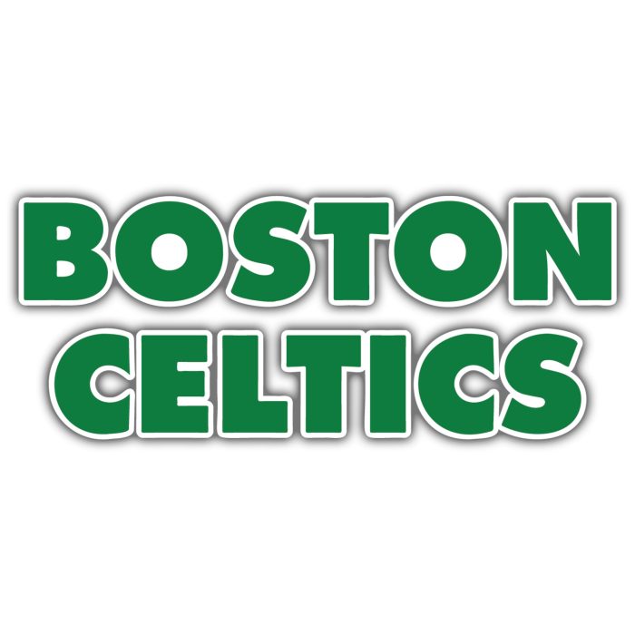 Boston Celtics - Name - Full Color Vinyl Sticker - Custom Size