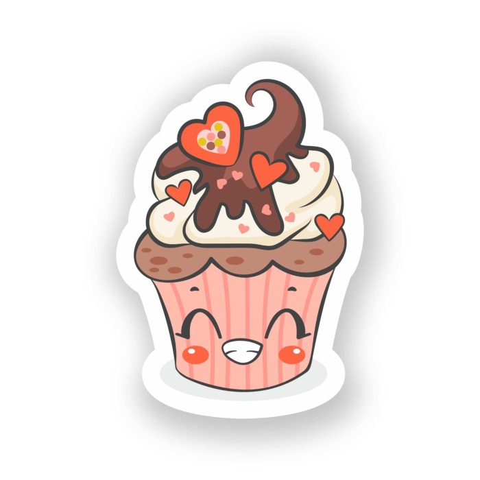 Cupcake Full Color Vinyl Decal - Custom Size
