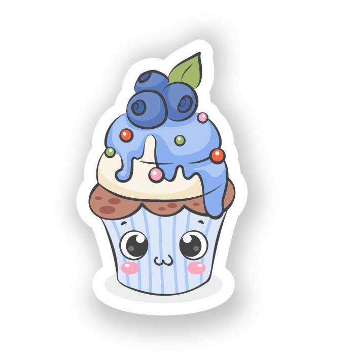 Cupcake Full Color Vinyl Decal - Custom Size