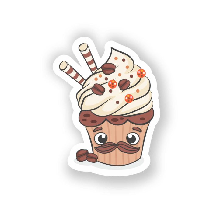 Cupcake Full Color Vinyl Decal - Custom Size