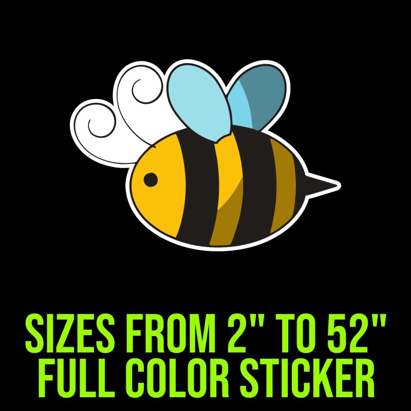 Bee Full Color Vinyl Decal - Custom Size