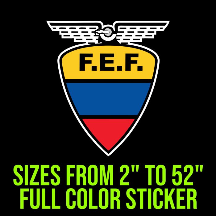 Ecuador National Soccer Team Full Color Vinyl Decal