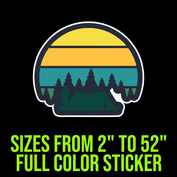 Camping Full Color Vinyl Decal