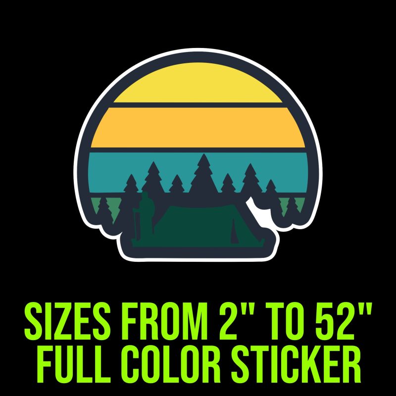 Camping Full Color Vinyl Decal