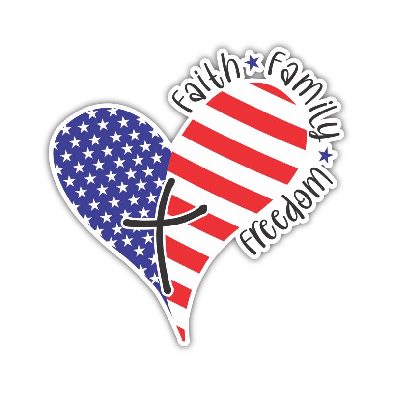 Faith Family Freedom - Full Color Vinyl Decal