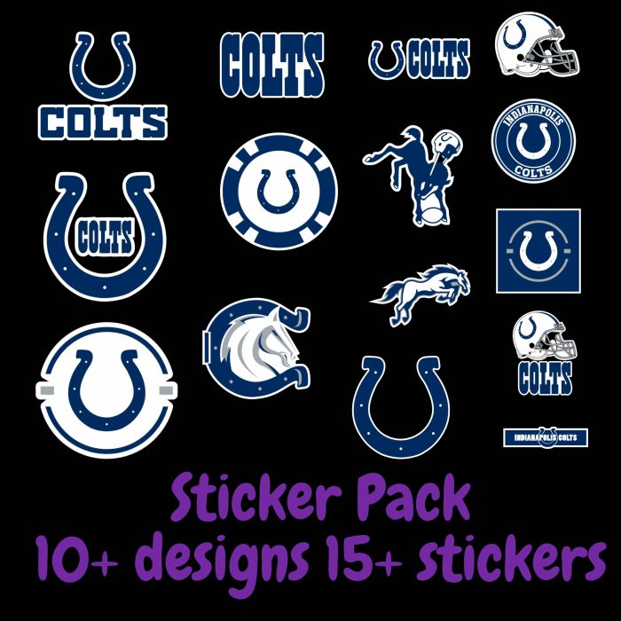 Indianapolis Colts Sticker Pack   Laptop Decal  Yeti Decal  Cell phone Decal  Vinyl Car Decal