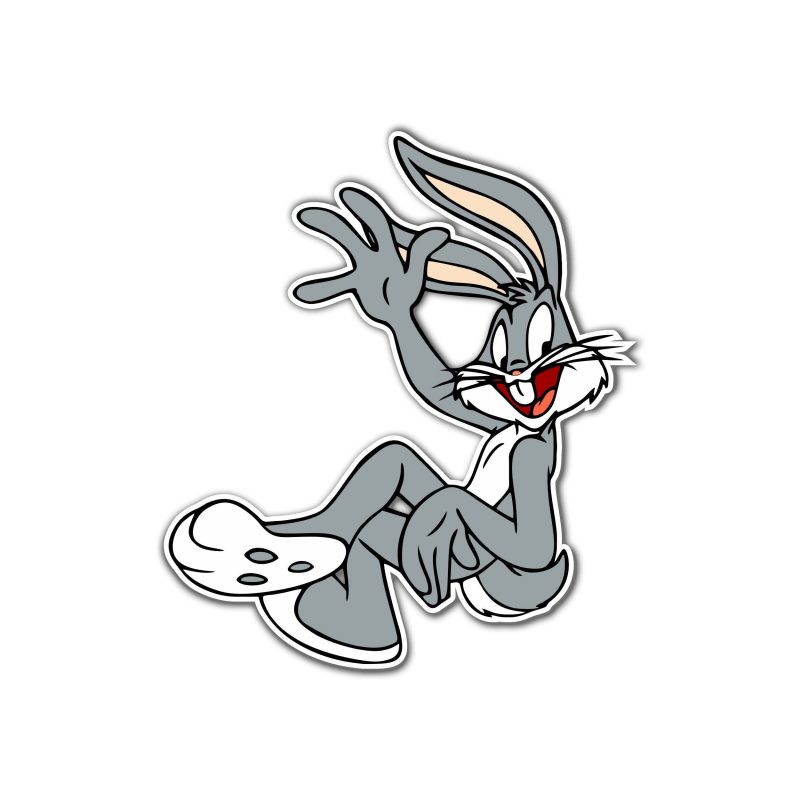 Looney Tunes - Bugs Bunny - Full Color Vinyl Sticker - Custom Size