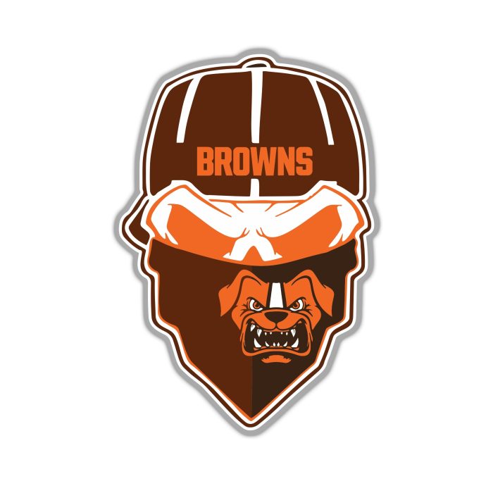 Cleveland Browns - Skull - Full Color Vinyl Sticker - Custom Size