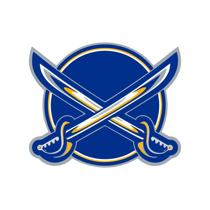 Buffalo Sabres - Circle With Crossed Swords - Full Color Vinyl Sticker - Custom Size