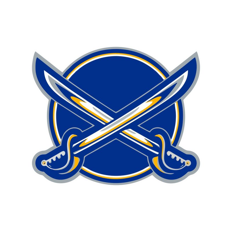 Buffalo Sabres - Circle With Crossed Swords - Full Color Vinyl Sticker - Custom Size