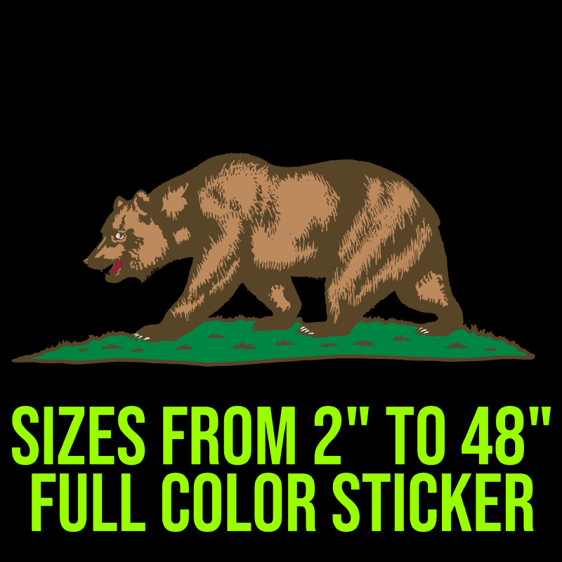 California Bear Full Color Vinyl Decal