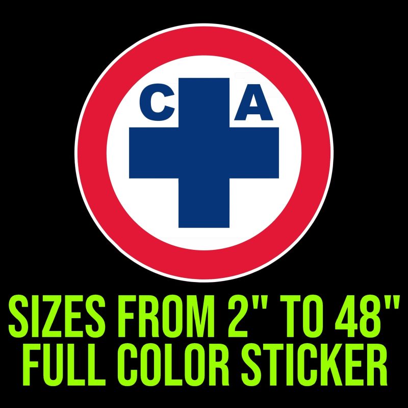 Cruz Azul Full Color Vinyl Sticker - Custom Size